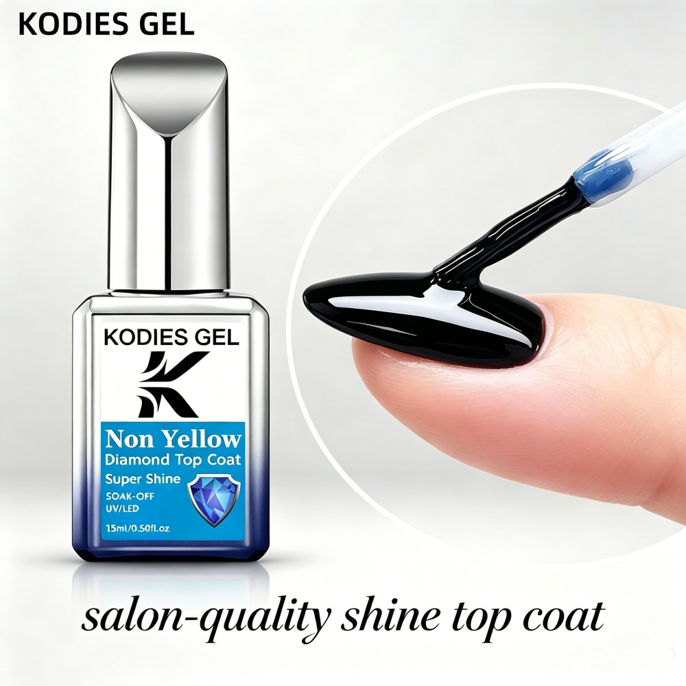 Nail Art Yellow - KODIES GEL Non Yellow Top Coat