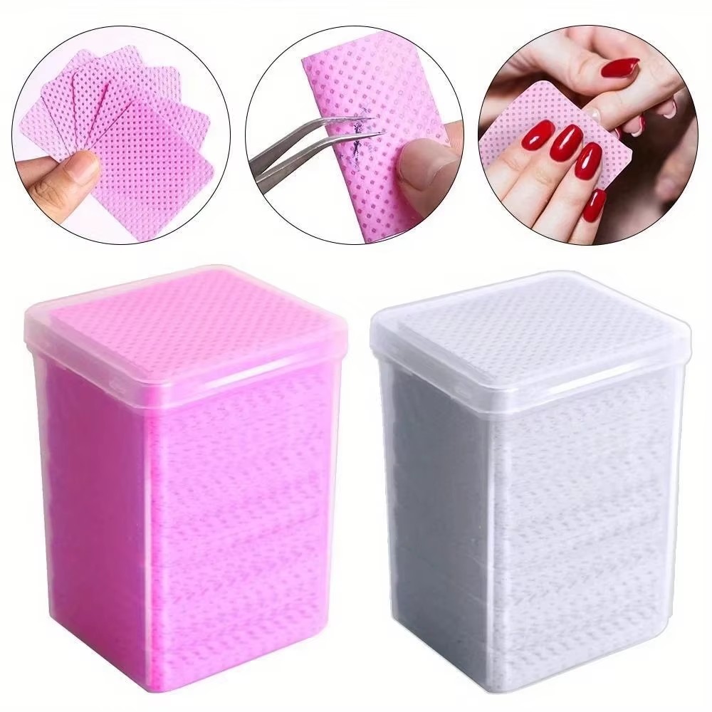 Nail Art Ideas - 200Pcs Pink Lint-Free Nail Polish Remover