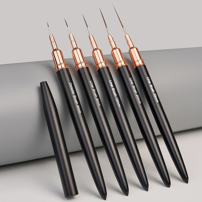 Nail Art Rame - #5Pcs/Set Professional Nail Art Liner Brush