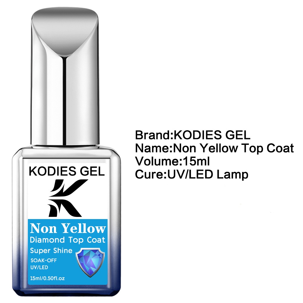 KODIES GEL Non Yellow Top Coat - Nail Art Yellow 评论和价格