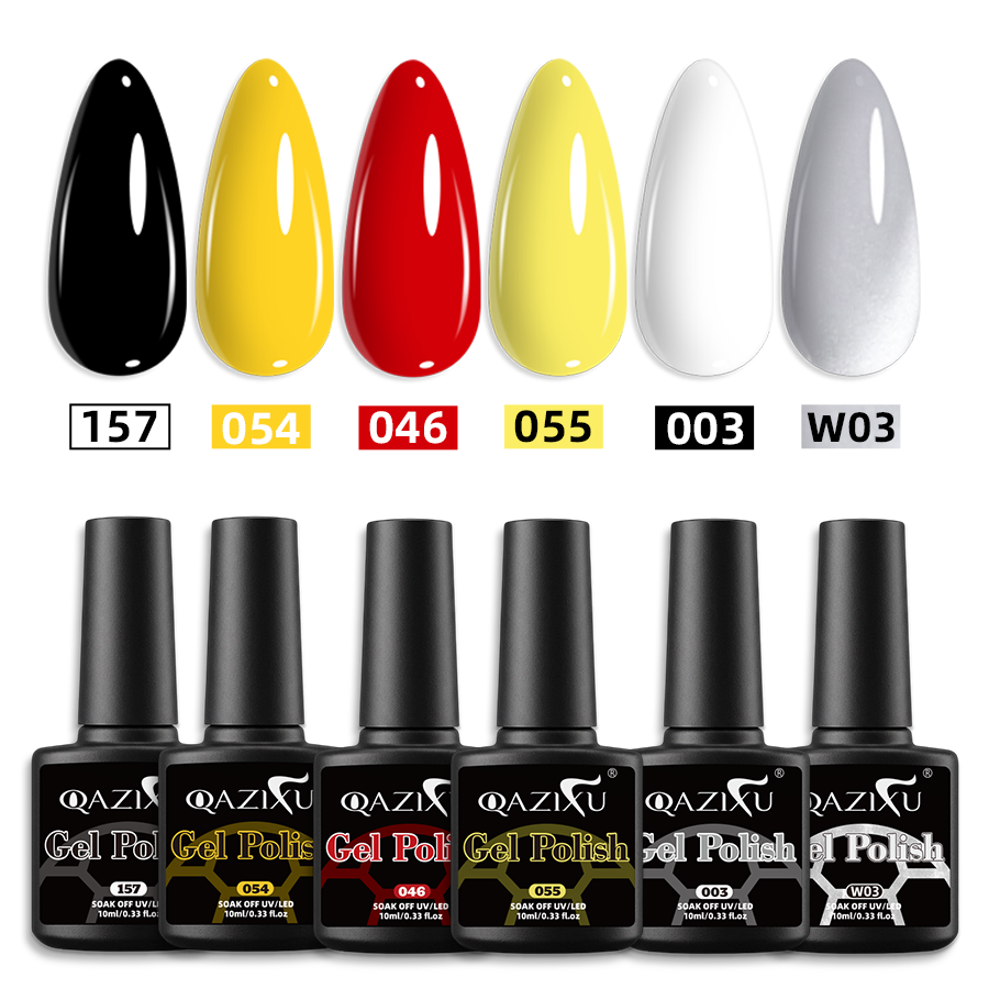 QAZIXU 1/6 Pcs Team Colors Gel - Nail Art Yellow 评论和价格