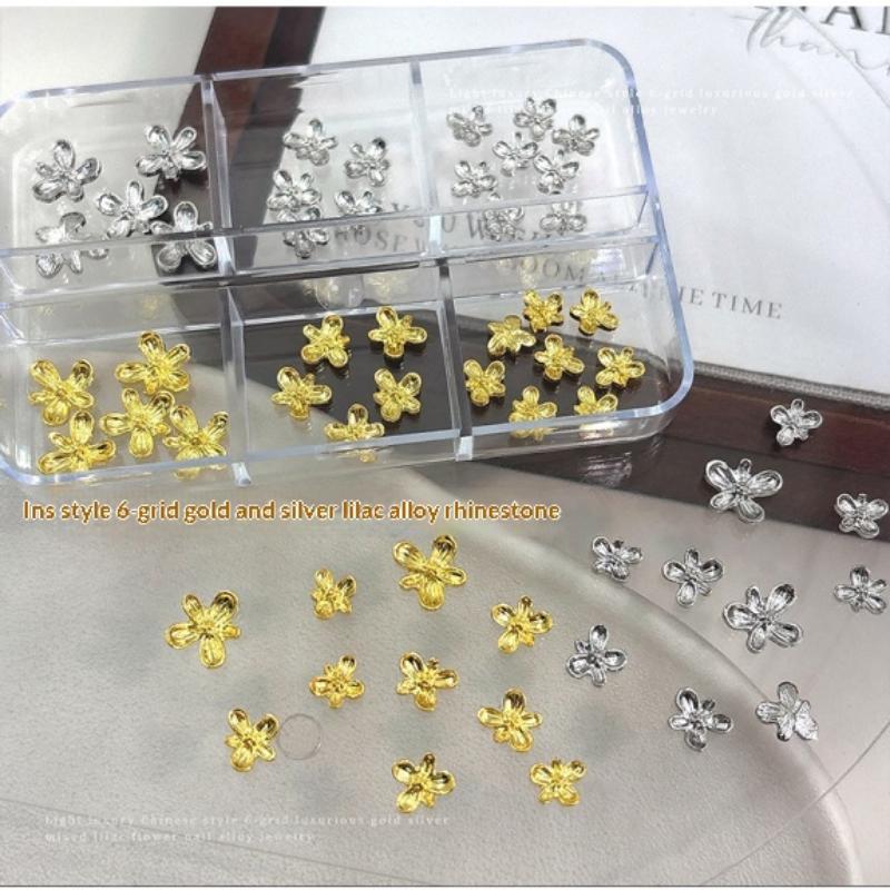 20/30pcs 3D Alloy Flower Nail  - Nail Art Lilac 评论和价格