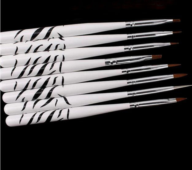 8 Pcs/Set Nail Art Design Brus - Nail Art Zebra Design 评论和价格