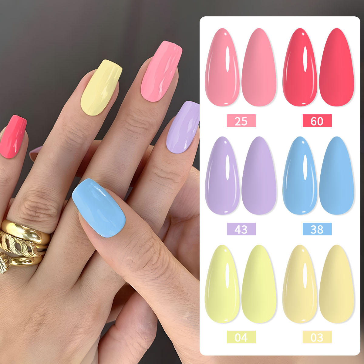 6-piece nail polish set, avail - Nail Art Yellow 评论和价格