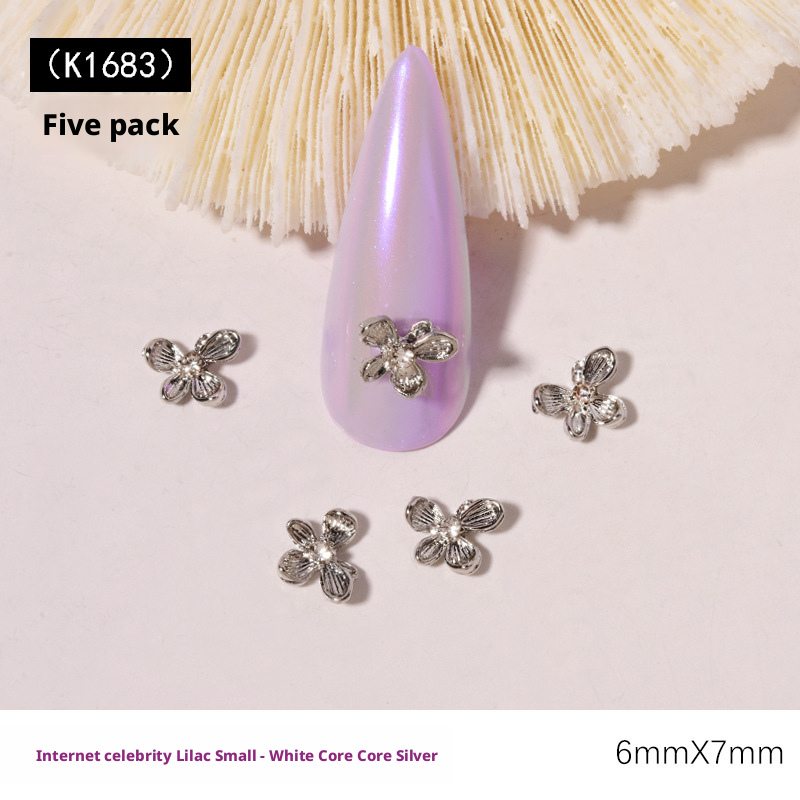 10Pcs Y2K Lilac Flower 3D Nail - Nail Art Lilac 评论和价格