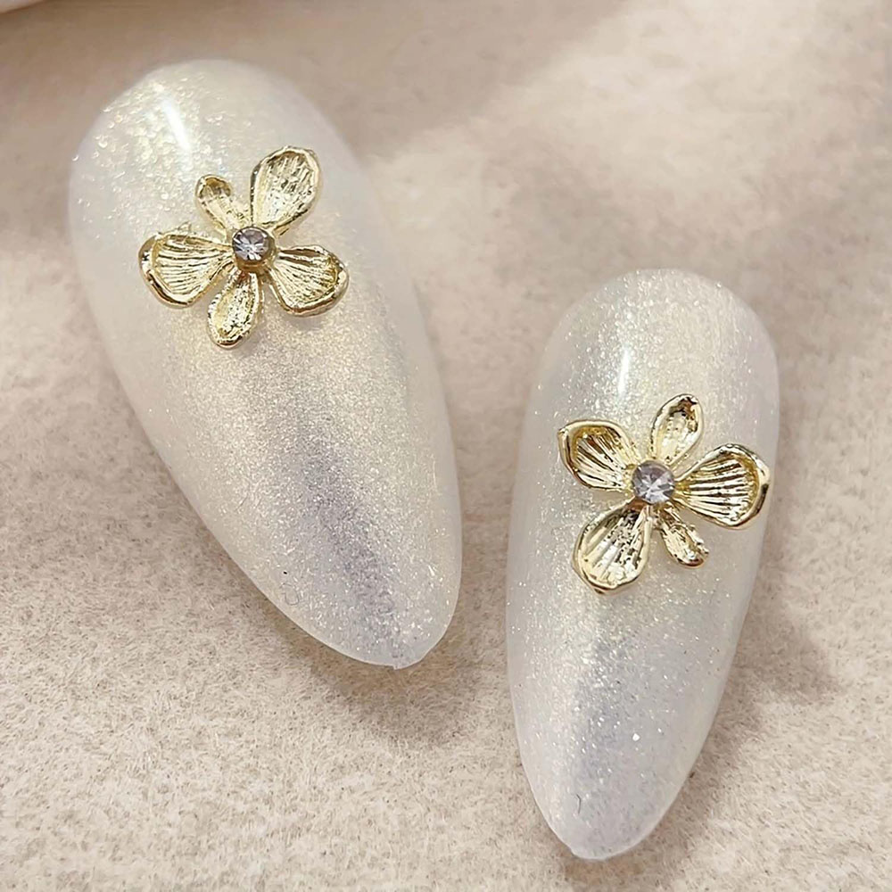 10pcs Gold Rhinestone Flower 3 - Nail Art Lilac 评论和价格