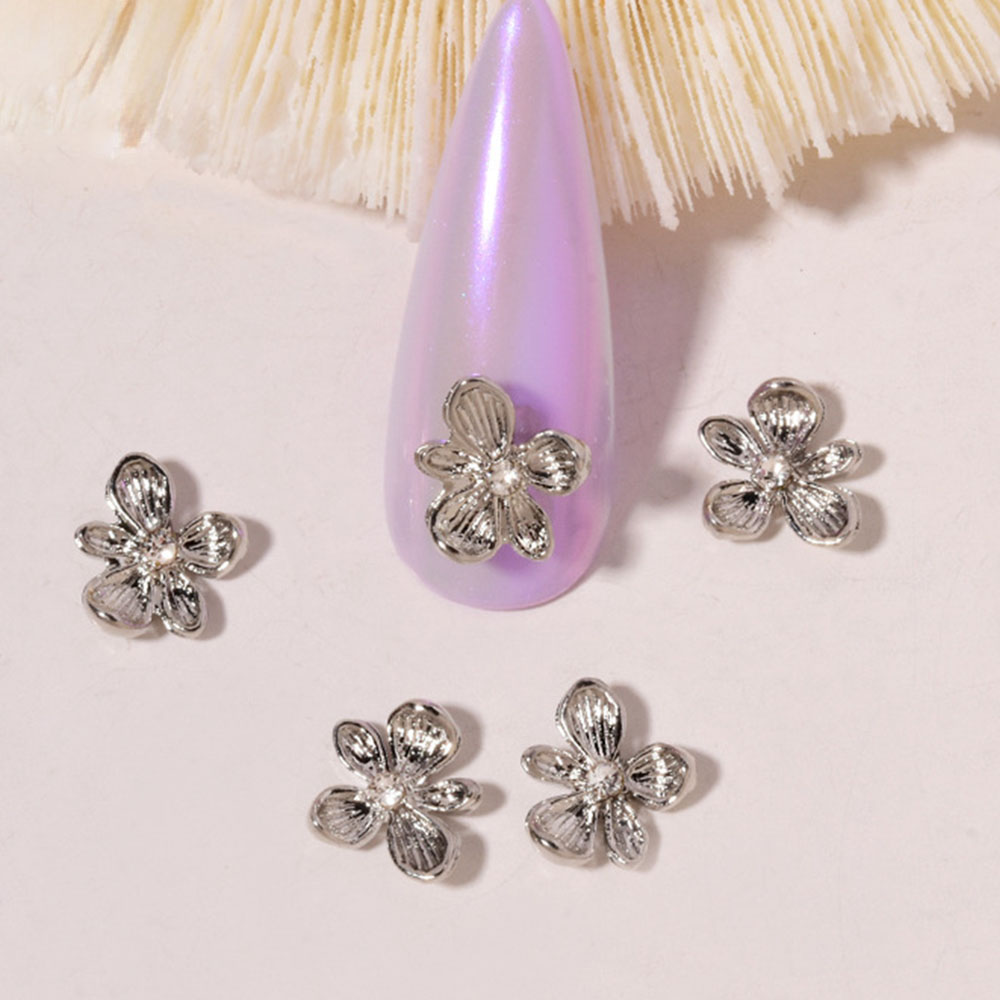 10pcs Gold Rhinestone Flower 3 - Nail Art Lilac 评论和价格