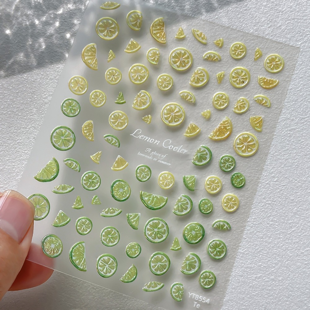 Summer Fruit Nail Stickers 5D  - Nail Art Yellow 评论和价格