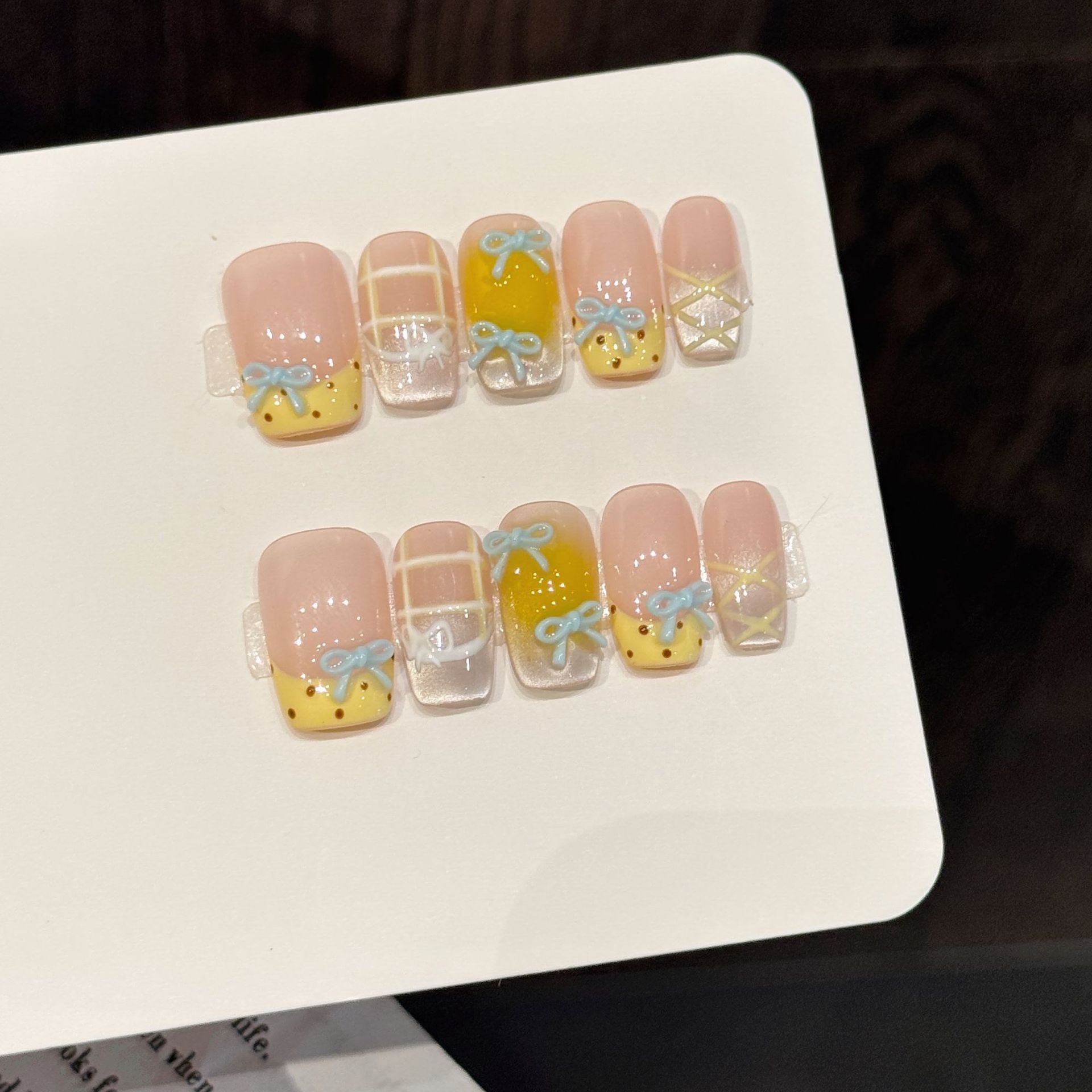 10pcs Handmade Kawaii Cute Gra - Nail Art Yellow 评论和价格