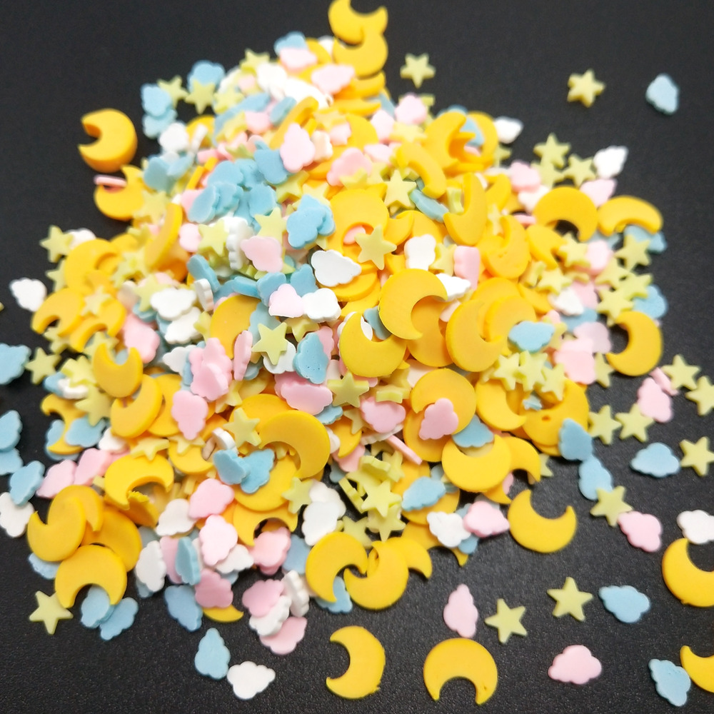 50g Yellow Star/Clouds Polymer - Nail Art Yellow 评论和价格