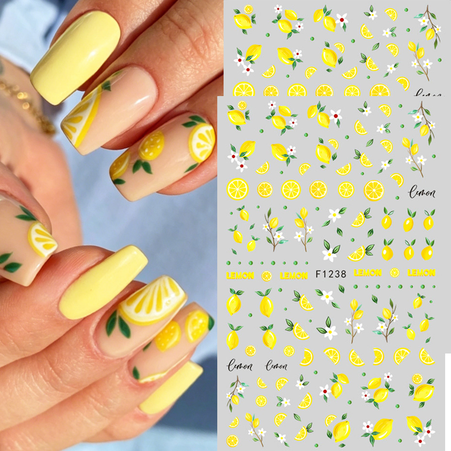2pcs Yellow Lemon Slice Nail A - Nail Art Yellow 评论和价格