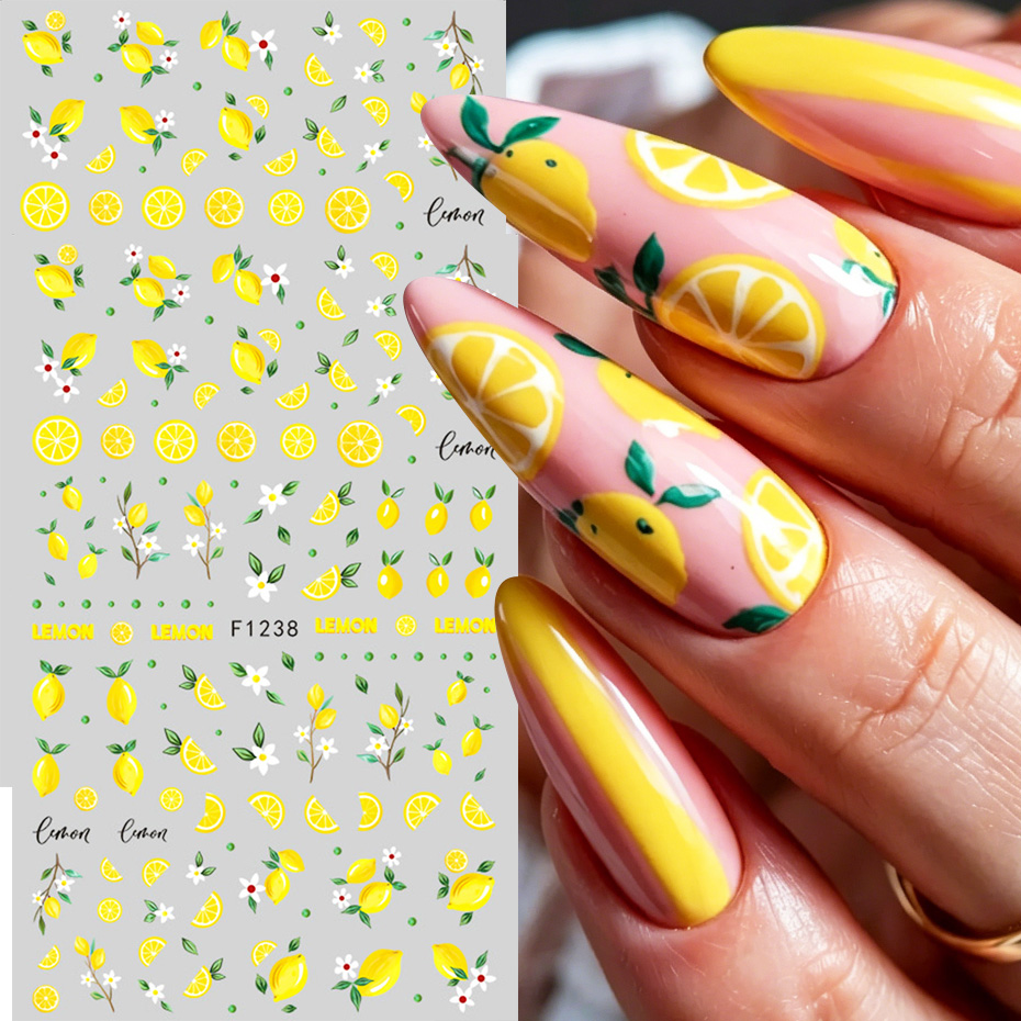 2pcs Yellow Lemon Slice Nail A - Nail Art Yellow 评论和价格