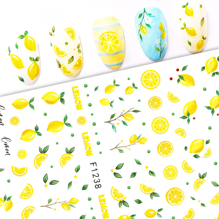 2pcs Yellow Lemon Slice Nail A - Nail Art Yellow 评论和价格