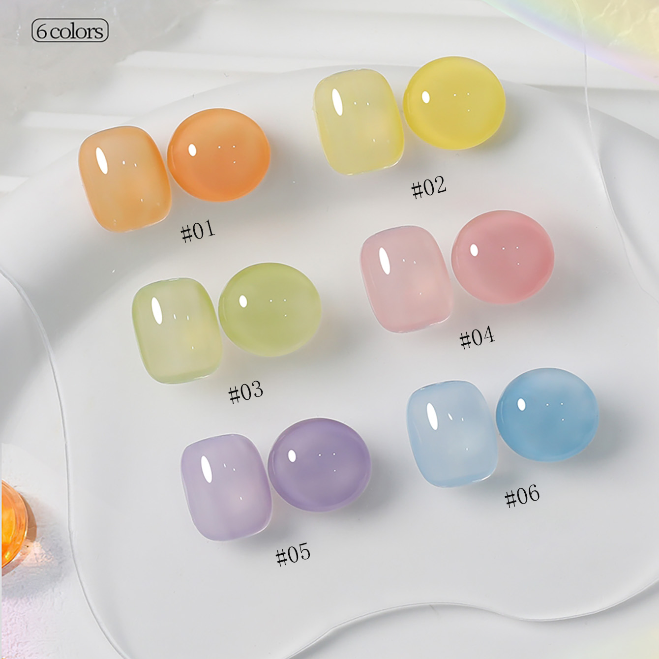 1-6pcs PSK New Macaron Candy O - Nail Art Yellow 评论和价格