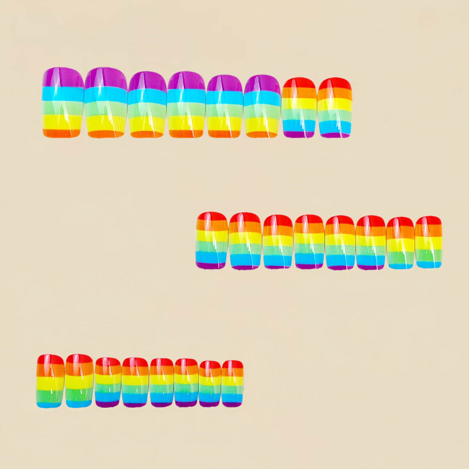 24pcs/set colorful fake nails  - Nail Art Yellow 评论和价格
