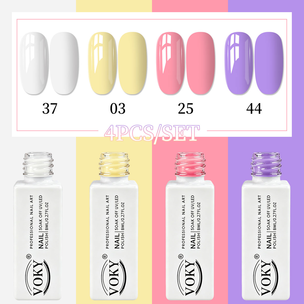 VOKY 4-piece macaron elegant s - Nail Art Yellow 评论和价格