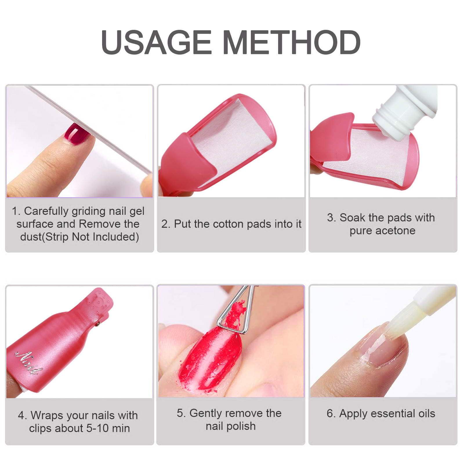 10 Pcs Nail Polish Remover Cli - Nail Art Ideas 评论和价格